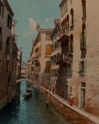 Andrea Biondetti (1851-1946) 'Venetian Canal'